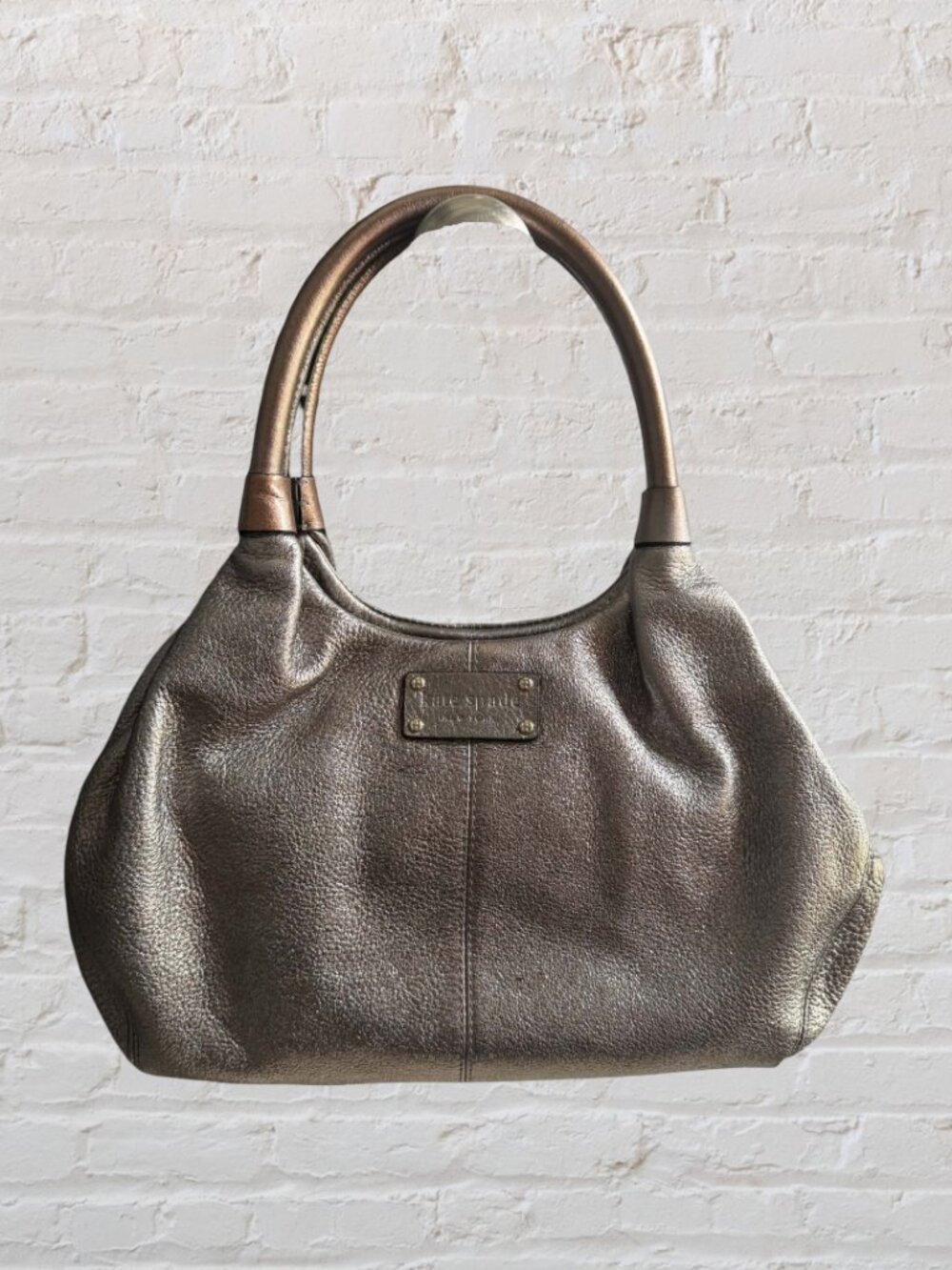 Vintage-Era Kate Spade Metallic Handbag Storybook Lining